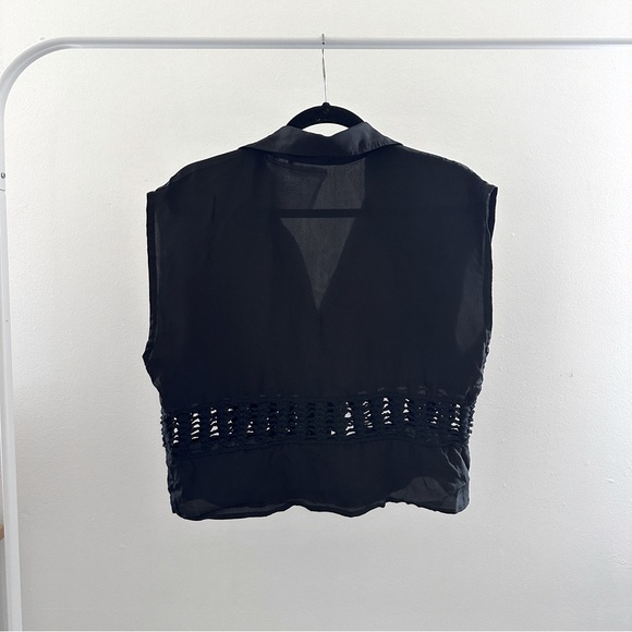 Acacia. Small. Silk. Black. Cropped /croched top - Picture 3 of 4
